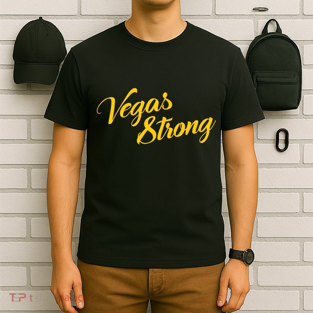 Vegas Strong Gold Script T-Shirt