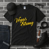 Vegas Strong Gold Script Tall T-Shirt