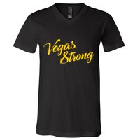Vegas Strong Gold Script V-Neck T-Shirt