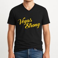 Vegas Strong Gold Script V-Neck T-Shirt
