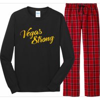 Vegas Strong Gold Script Long Sleeve Pajama Set