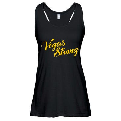 Vegas Strong Gold Script Ladies Essential Flowy Tank