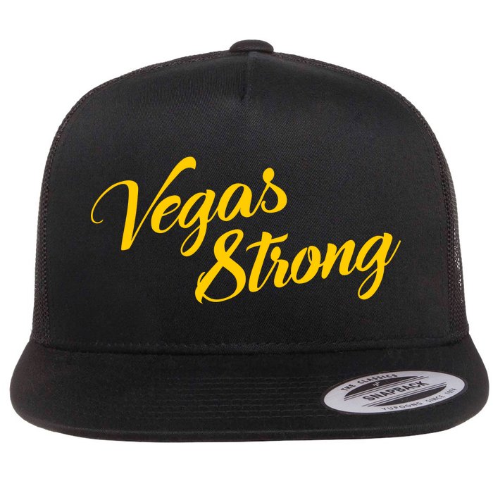 Vegas Strong Gold Script Flat Bill Trucker Hat