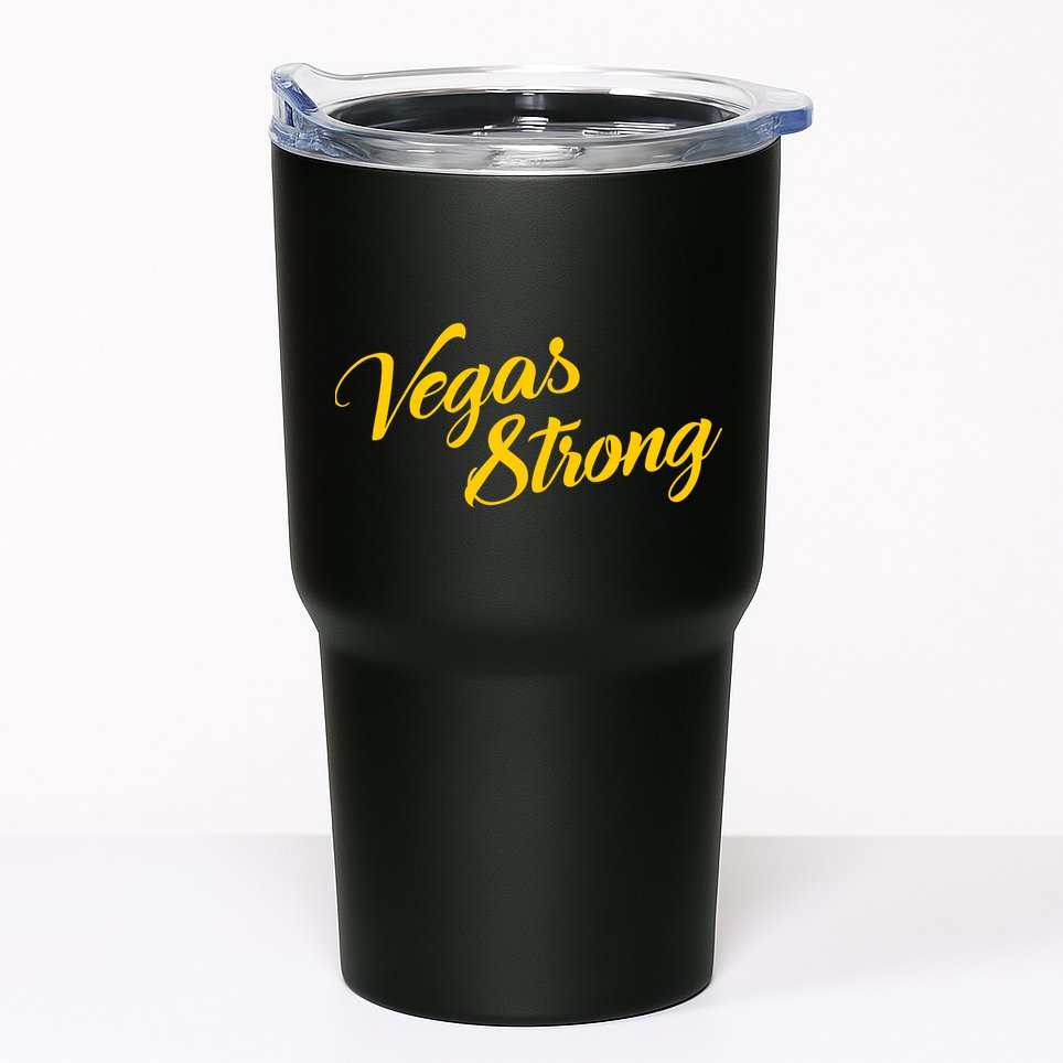 Vegas Strong Gold Script Tumbler