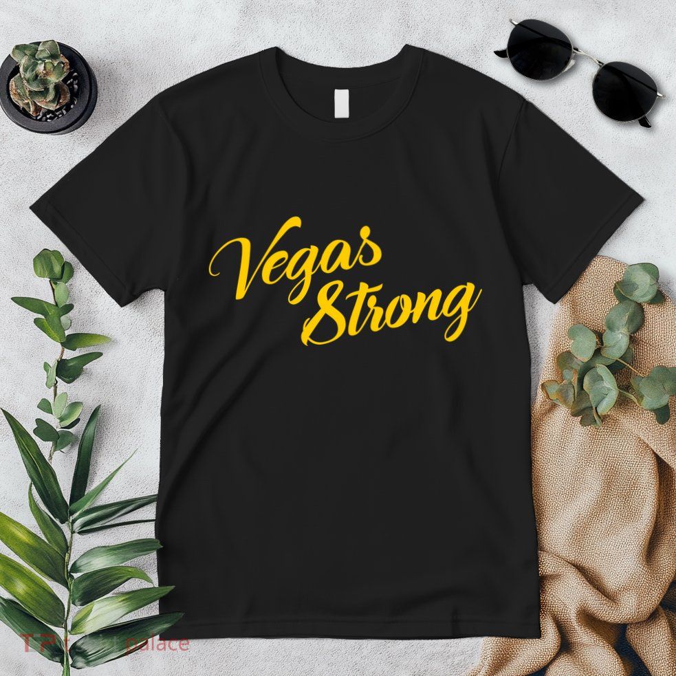 Vegas Strong Gold Script Premium T-Shirt