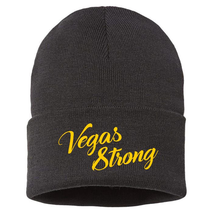 Vegas Strong Gold Script Sustainable Knit Beanie