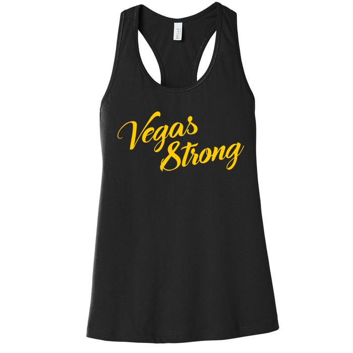 Vegas Strong Gold Script Women's Racerback Tank