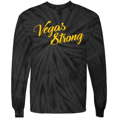 Vegas Strong Gold Script Tie-Dye Long Sleeve Shirt