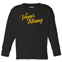 Vegas Strong Gold Script Toddler Long Sleeve Shirt