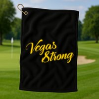 Vegas Strong Gold Script Golf Towel