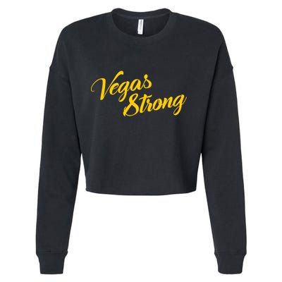 Vegas Strong Gold Script Cropped Pullover Crew