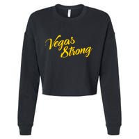 Vegas Strong Gold Script Cropped Pullover Crew