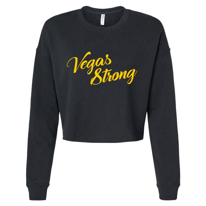 Vegas Strong Gold Script Cropped Pullover Crew
