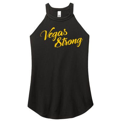 Vegas Strong Gold Script Women’s Perfect Tri Rocker Tank