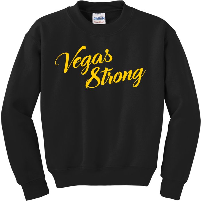 Vegas Strong Gold Script Kids Sweatshirt