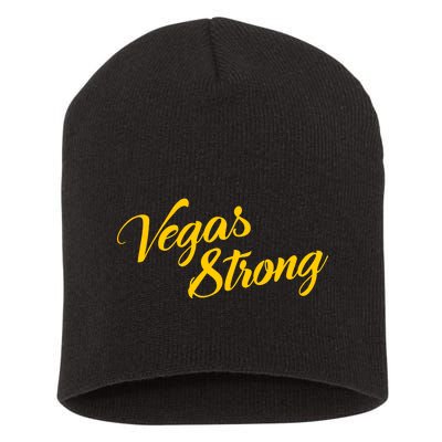 Vegas Strong Gold Script Short Acrylic Beanie