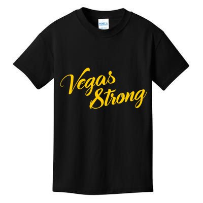 Vegas Strong Gold Script Kids T-Shirt