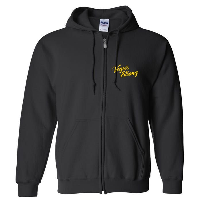 Vegas Strong Gold Script Full Zip Hoodie