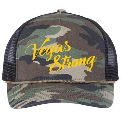 Vegas Strong Gold Script Retro Rope Trucker Hat Cap