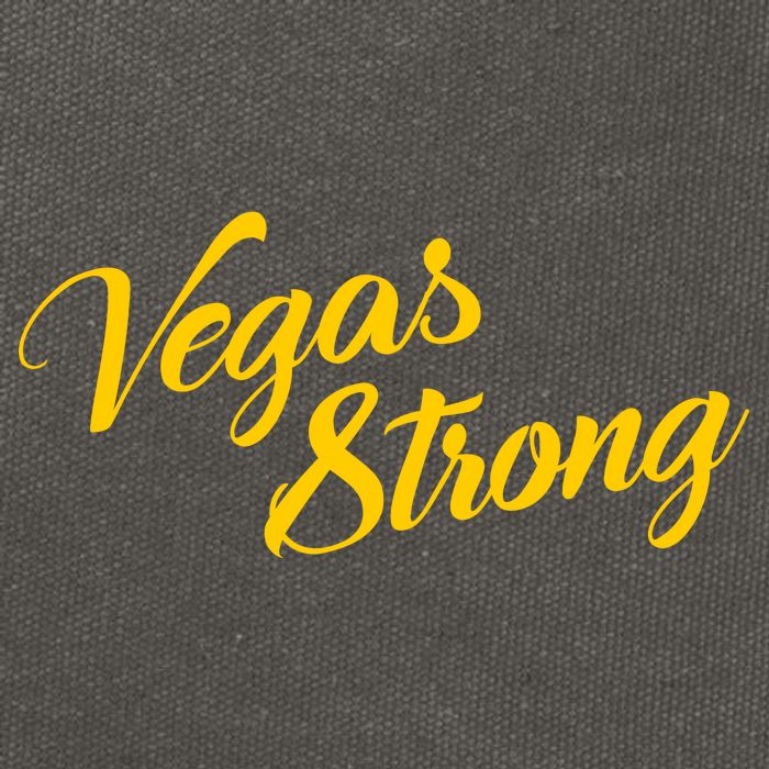 Vegas Strong Gold Script Cotton Canvas Backpack