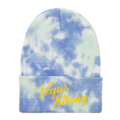 Vegas Strong Gold Script Tie Dye 12in Knit Beanie