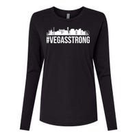 Vegas Strong Hastag #vegasstrong Skyline Womens Cotton Relaxed Long Sleeve T-Shirt