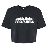 Vegas Strong Hastag #vegasstrong Skyline Bella+Canvas Jersey Crop Tee