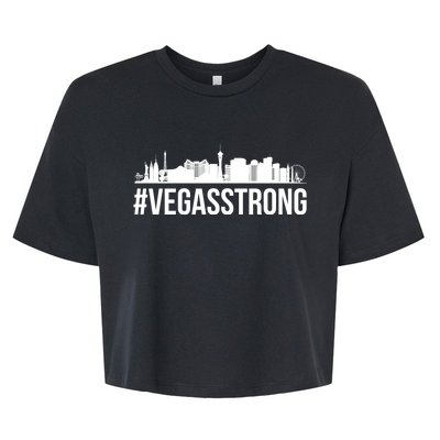 Vegas Strong Hastag #vegasstrong Skyline Bella+Canvas Jersey Crop Tee