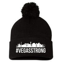 Vegas Strong Hastag #vegasstrong Skyline Pom Pom 12in Knit Beanie