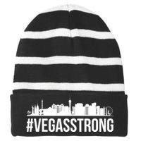 Vegas Strong Hastag #vegasstrong Skyline Striped Beanie with Solid Band