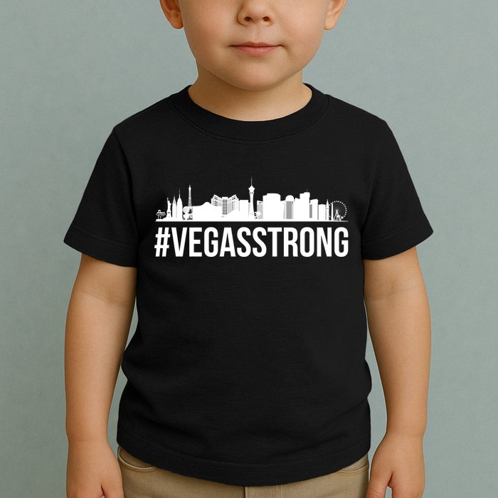 Vegas Strong Hastag #vegasstrong Skyline Toddler T-Shirt