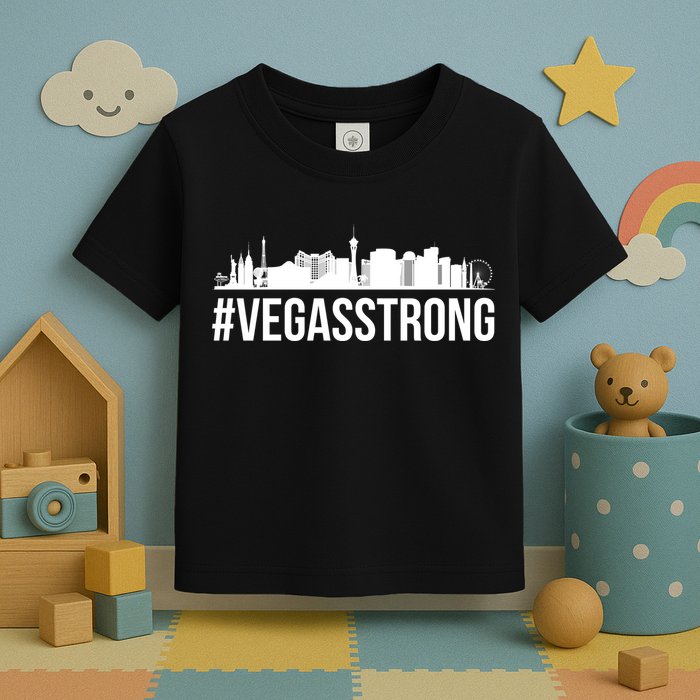 Vegas Strong Hastag #vegasstrong Skyline Toddler T-Shirt