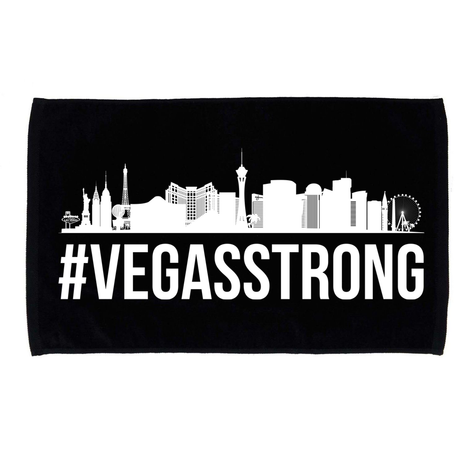 Vegas Strong Hastag #vegasstrong Skyline Microfiber Hand Towel