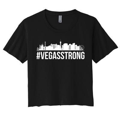 Vegas Strong Hastag #vegasstrong Skyline Women's Crop Top Tee