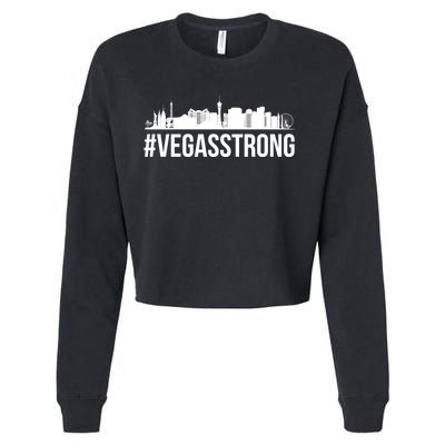 Vegas Strong Hastag #vegasstrong Skyline Cropped Pullover Crew