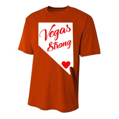 Vegas Strong Nevada Heart Script Youth Performance Sprint T-Shirt