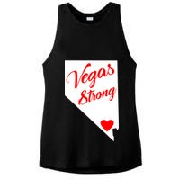 Vegas Strong Nevada Heart Script Ladies PosiCharge Tri-Blend Wicking Tank