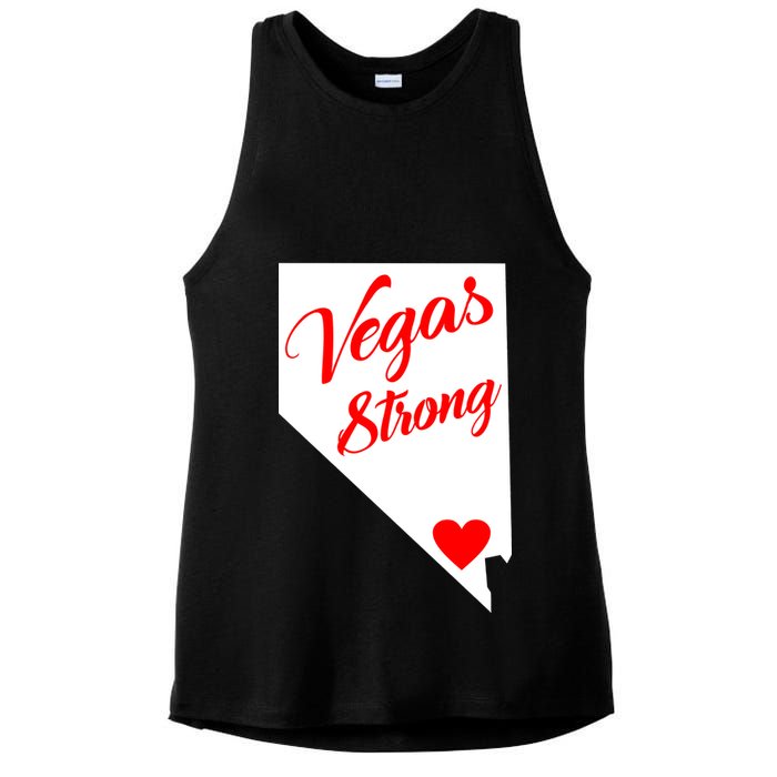 Vegas Strong Nevada Heart Script Ladies PosiCharge Tri-Blend Wicking Tank