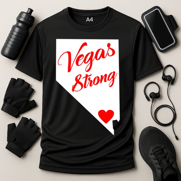 Vegas Strong Nevada Heart Script Performance Shirt