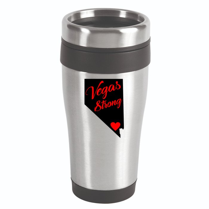Vegas Strong Nevada Heart Script 16oz Travel Tumbler