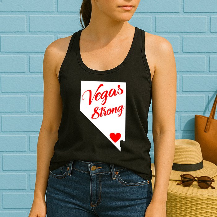 Vegas Strong Nevada Heart Script Womens Tank Top