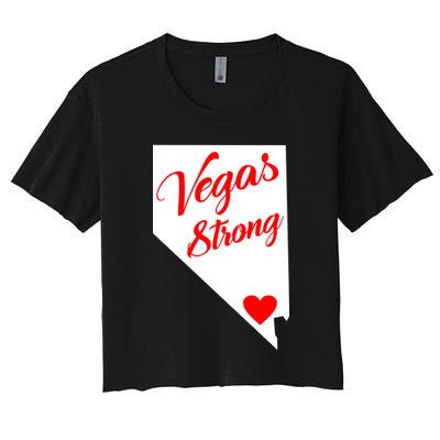 Vegas Strong Nevada Heart Script Crop Top