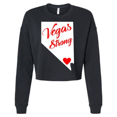 Vegas Strong Nevada Heart Script Cropped Pullover Crew