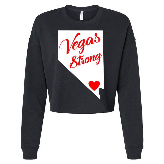Vegas Strong Nevada Heart Script Cropped Pullover Crew