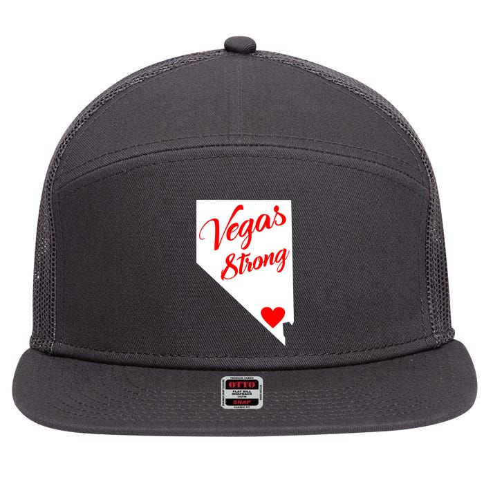 Vegas Strong Nevada Heart Script 7 Panel Mesh Trucker Snapback Hat