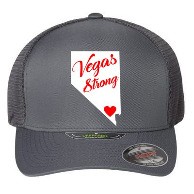 Vegas Strong Nevada Heart Script Flexfit Unipanel Trucker Cap