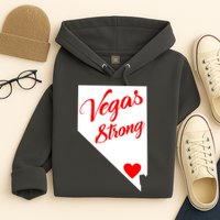 Vegas Strong Nevada Heart Script Hoodie