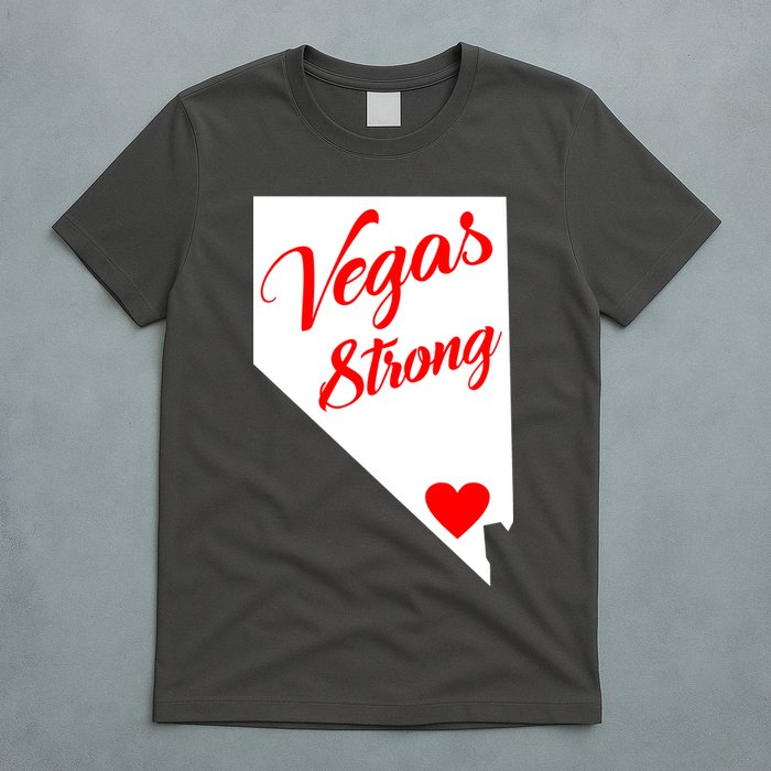 Vegas Strong Nevada Heart Script T-Shirt