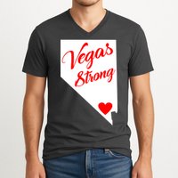 Vegas Strong Nevada Heart Script V-Neck T-Shirt