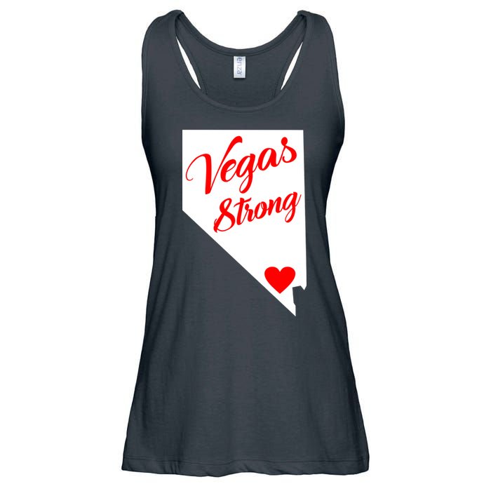 Vegas Strong Nevada Heart Script Ladies Essential Flowy Tank